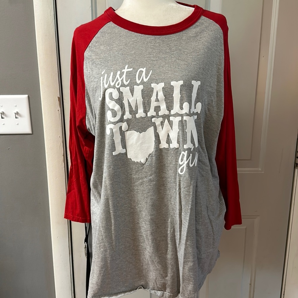 Like new!! Just a small town girl baseball tee, size xl